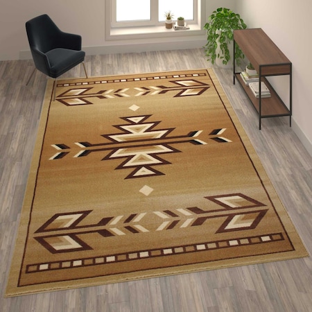Brown 8 X 10 Southwestern Style Patterned Area Rug